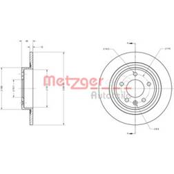 Metzger 6110247 Dischi Assale Posteriore 292 12 5 115