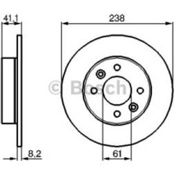 Bosch 0 986 478 273 Disco de Freno 8.1 mm 4 100 Macizo Aceitado