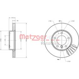 Metzger Disco De Freno BMW 3 Sedán 3 Coupé 3 Touring 6110712 1160674 1160981 1162282 1162288 1164199 1164431 1164921 1165455 34111160674 6766239