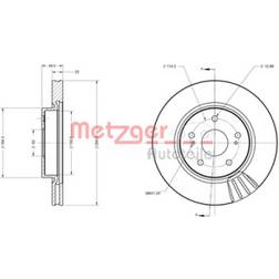 Metzger Disco Freno 6110329 Assale Anteriore Sx