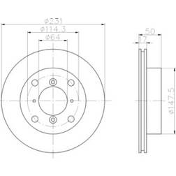 HELLA PAGID Disco De Freno Suzuki Swift 2 17 mm 114,3 mm Ventilación Interna