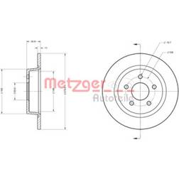 Metzger 6110604 Assale Posteriore 280 11 5 108 Pieno Verniciato