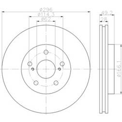 HELLA PAGID Disco De Freno TOYOTA Previa/Estima II 28 mm 05/07 114,3 mm Ventilación Interna