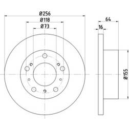 HELLA PAGID 8DD 355 101-121 Disco de Freno 256-16 05/10 118 Macizo