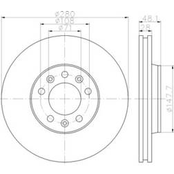 HELLA PAGID 8DD 355 113-661 Disco de freno 280 28 05/08 108 Ventilación Interna