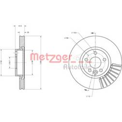 Metzger Disco Freno 6110073 Assale Anteriore Sx Dx 300 28 5 108