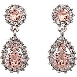 Lily and Rose Sofia Silk Teen Earrings - Silver/White/Pink