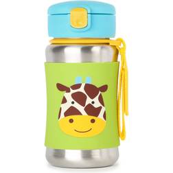 Skip Hop Zoo Straw Bottle botella de acero inoxidable para agua con pajita Giraffe 12 m 350 ml