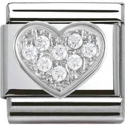 Nomination Composable Classic Link Heart Charm - Silver/Transparent