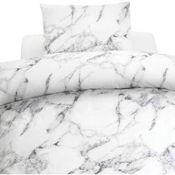 Borganäs Marble Dynebetræk Hvid (150x210cm)
