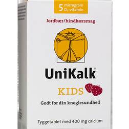 Unikalk Kids Jordbær 400mg 90 stk