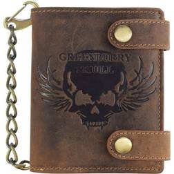 Greenburry Vintage Biker Portrait Skull Wallet - Antique Brown