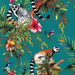 Intrade Papel De Pared Diseño Lemur Verde 12402 Dutch Wallcoverings