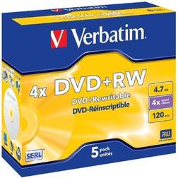 Verbatim DVD rewritable, doos van 5 stuks, individueel verpakt (Jewel Case)