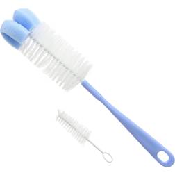 BabyOno Brosse pour nettoyer biberons et tétines 2 en 1 avec ventouse grise