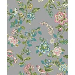Intrade Vogel Tapete Botanical Print von Eijffinger 375065 grau/grün