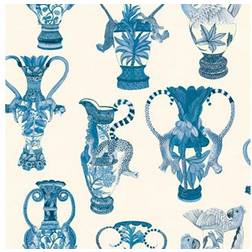 Cole & Son Khulu Vases Wallpaper- Ardmore Collection Roll Blue on Ivory 109/12059