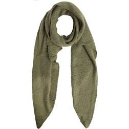 Pieces Soft Knitted Long Scarf - Green/Deep Lichen Green