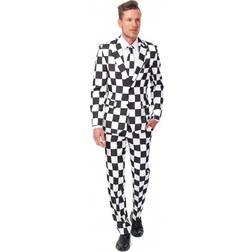 OppoSuits Suitmeister Checked Suit Costume Black and White