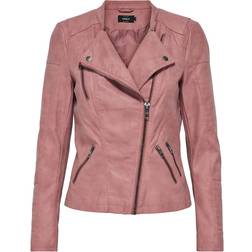 Only Ava Faux Leather Biker Otw Pink Female