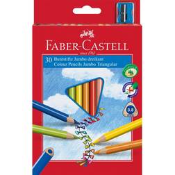 Faber-Castell Coloured Pencil Jumbo Triangular Cardboard Box of 30