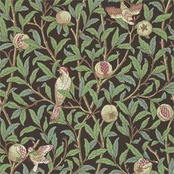 Morris & Co Tapete Bird Pomegranate von Charcoal/ Sage brun