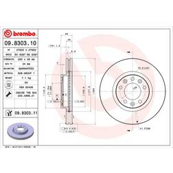 Brembo Jarrulevyt 09.8303.11 Peugeot Citroën