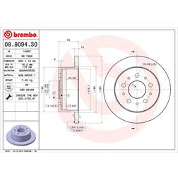 Brembo 08.8094.30 Disco de Freno Jumper II Furgoneta 16 mm