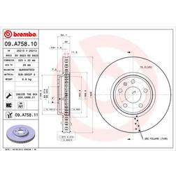 Brembo Disque De Frein 09A75811 Ventilé Hautement Carbonisé 1 Pièce