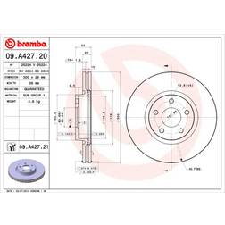 Brembo 09.A427.21 300 28 5 Ventilé De L'Intérieur Revêtu