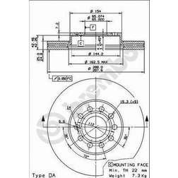 Brembo Coated Disc Line 09.9145.11 288 25 5 Ventilé De L'Intérieur Revêtu