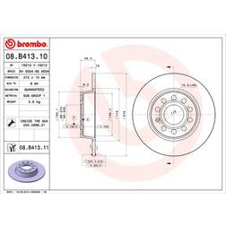 Brembo 08.B413.11 Coated Disc Line 1 Piece