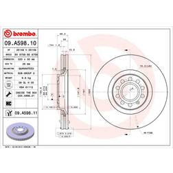 Brembo 09.A598.11 320 30 5 Ventilé De L'Intérieur Revêtu À Haute Teneur En Carbone