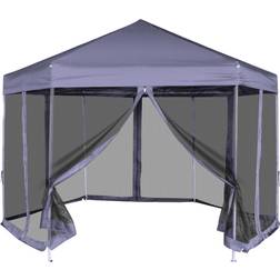 vidaXL Hexagonal Pop-Up Tent 3.1x3.6 m