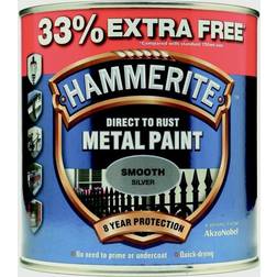 Hammerite Direct to Rust Smooth Effect Pintura para Metales Plata 0.75L