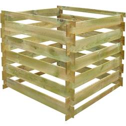 vidaXL Square Slatted Wooden Compost Bin 0.54 m3