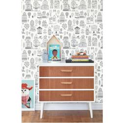 Majvillan Kindertapete Small Town Soft Black schwarz/weiß