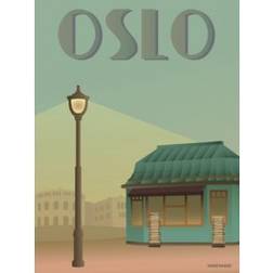 Vissevasse Oslo Newspaper Shop Poster 30x40cm