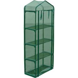 vidaXL Greenhouse with 4 Shelves Acciaio inossidabile Plastica PVC