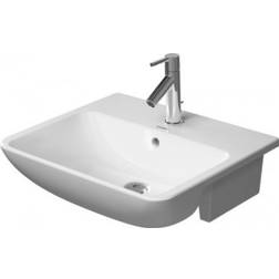 Duravit ME 0378550000 Halbeinbauwaschtisch 1 Hahnloch Überlauf mit Hahnlochbank 550 mm