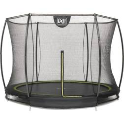 Exit Toys Trampoline enterré Silhouette ø244cm avec filet de sécurité noir