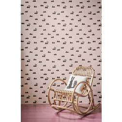 Ferm Living Rabbit Wallpaper Rose One Size Pink