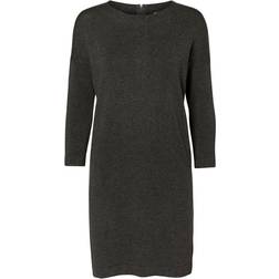 Vero Moda Knitted Dress - Grey/Dark Grey Melange