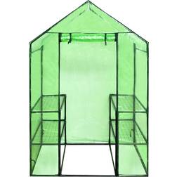 vidaXL Greenhouse 41545 with 4 Shelves Stainless steel PVC Plastic