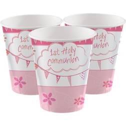 Amscan Paper Cup Communion Church Pink/White 266ml 8-pack
