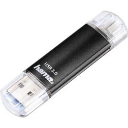 Hama FlashPen Laeta Twin USB-stick smartphone/tablet Zwart 32 GB USB 3.2 Gen 1 (USB 3.0) Micro-USB 2.0