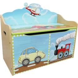 Teamson Fantasy Fields Transportation Toy Chest with Safety Hinges