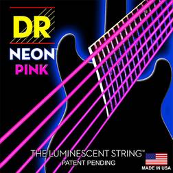 DR String Jeu de cordes guitare électrique Neon Medium rose NPE10 10-46