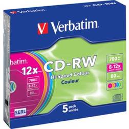 Verbatim CD-RW Colour 12x 700 MB 5 pieza(s)