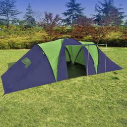 vidaXL Tenda da Campeggio in Tessuto 9 Persone Blu Scuro e Blu